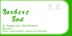 norbert bod business card